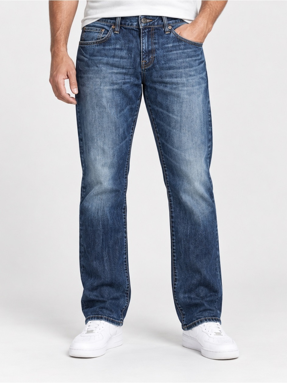 Mavi Mitch Jeans Mens 36x31 Straight Leg Dark Wash Mid Rise Blue Denim